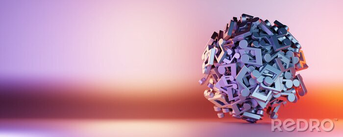 Canvas Muzieknoten in een bal