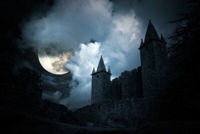 Canvas Mysterieus middeleeuws kasteel