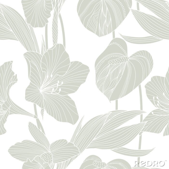 Canvas Naadloos bloemenpatroon