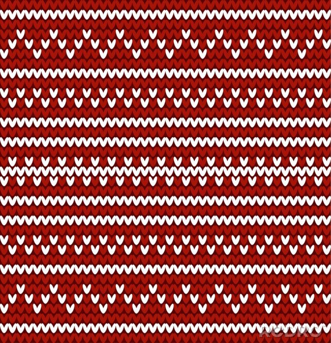 Canvas Naadloos gebreide patroon in Scandinavische stijl