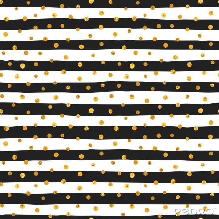 Canvas Naadloos patroon van willekeurige gouden stippen.