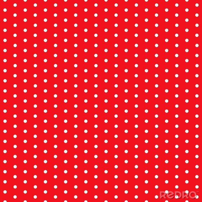 Canvas naadloze polka dot patroon op rode achtergrond