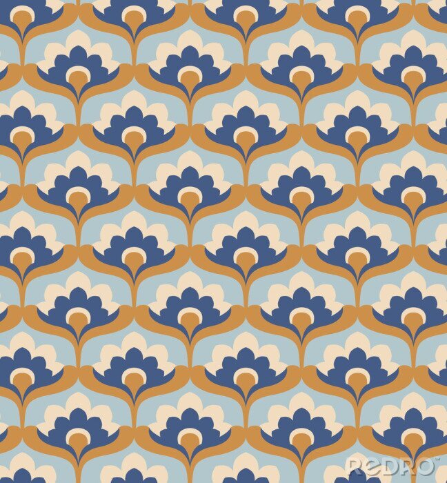 Canvas naadloze vintage bloemmotief