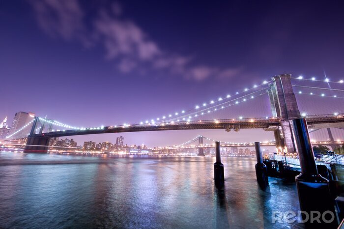 Canvas Nacht stadslandschap