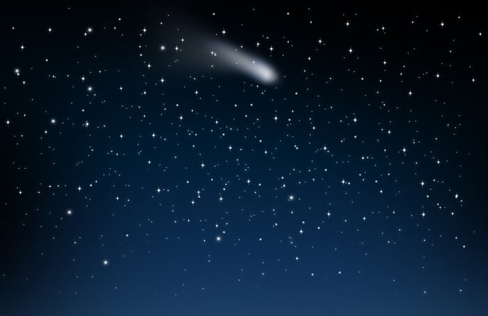 Canvas Nachtelijke hemel en vliegende ster