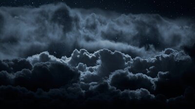 Canvas Nachtelijke hemel en wolken