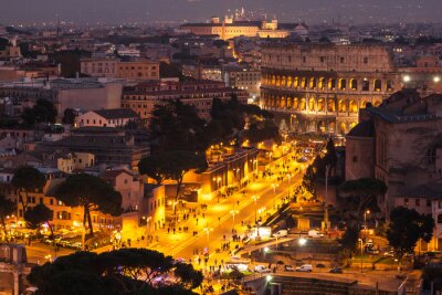 Canvas Nachtlandschap van Rome