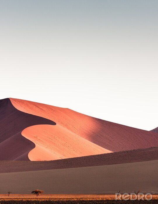 Canvas Namibwoestijn, zandduinen bij zonsondergang, Sossusvlei, Namibië, Afrika