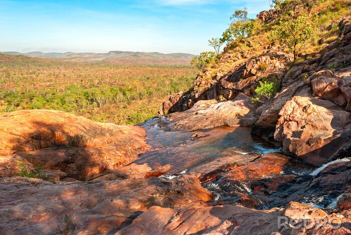 Canvas National Park Kakadu (Northern Territory Australië) landschap in de buurt Gunlom vooruitzicht