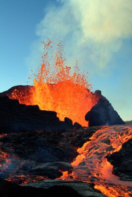 Canvas Natuur en hete lava