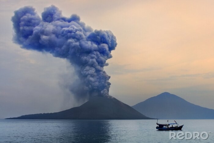 Canvas Natuur en vulkaan