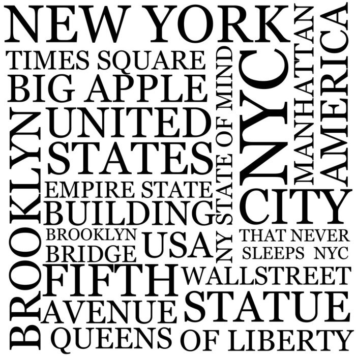 Canvas New york city behang. Vector art.