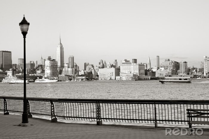 Canvas New York City centrum van Hoboken waterkant