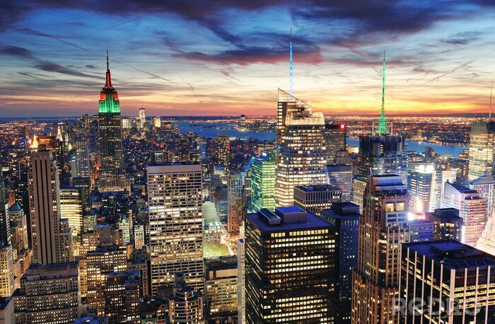 Canvas New York City zonsondergang
