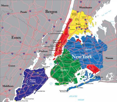 Canvas New York kaart
