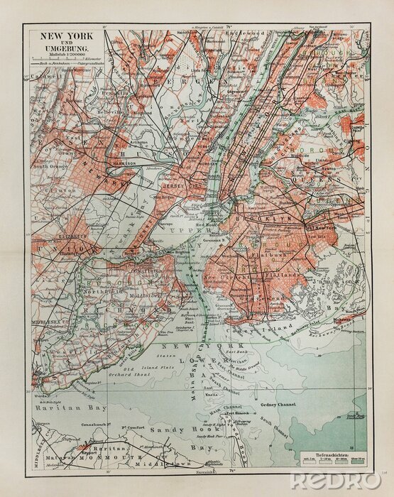Canvas New York oude kaart