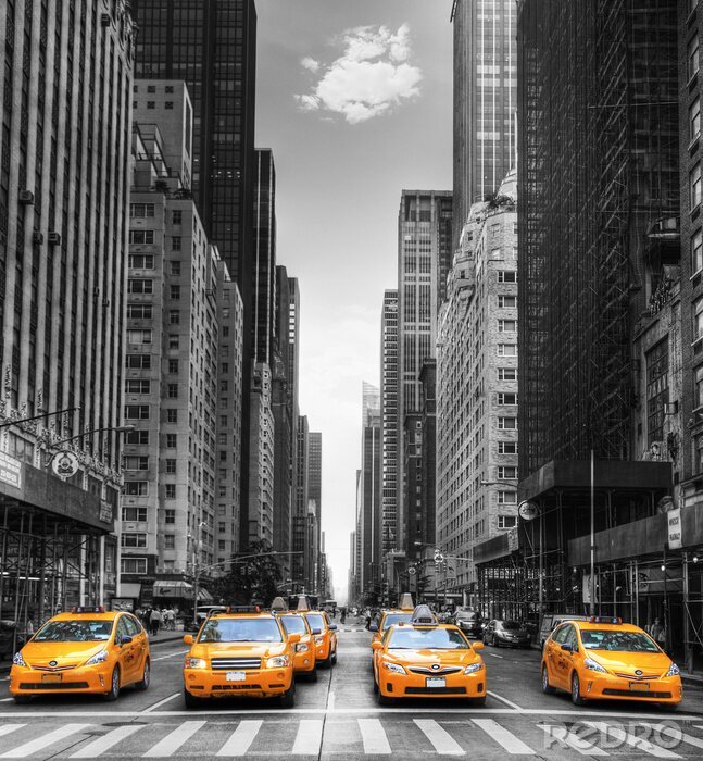 Canvas New York taxi en straat