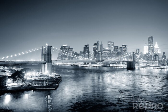 Canvas New York zwart-wit landschap