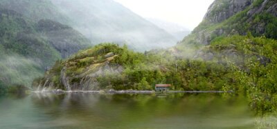 Canvas Noorwegen fjord landschap