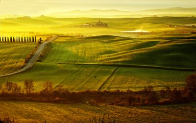 Canvas ochtend op het platteland in Toscane