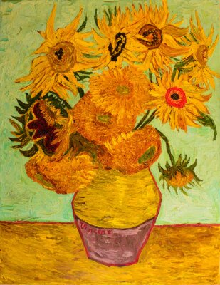 Canvas Oil painting. Reproduction: "Sunflowers" Vincent Van Gogh. Oil on canvas 70 x 90 cm