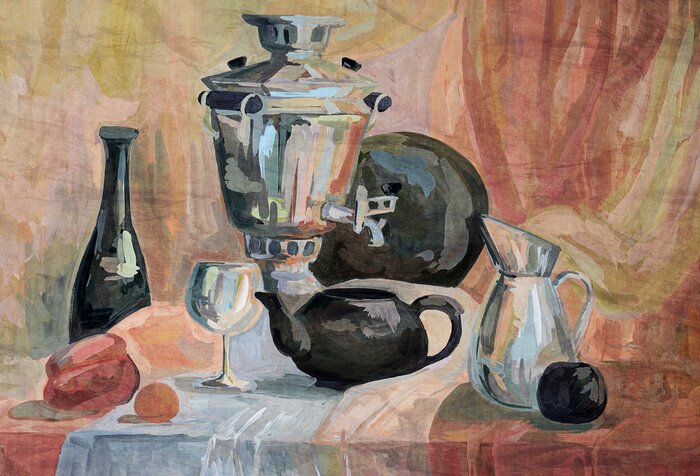 Canvas Old painting by an artist painted with art paints