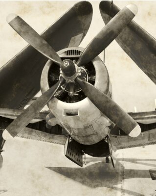 Canvas Oorlogstijd marine vliegtuig met opgevouwen vleugels