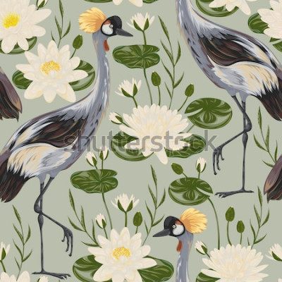 Canvas Oosters motief met vogels