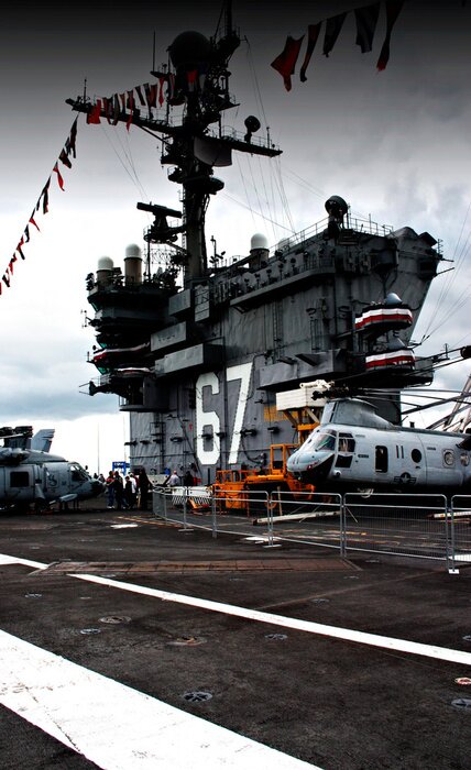 Canvas Op het dek van de USS John f. kennedy