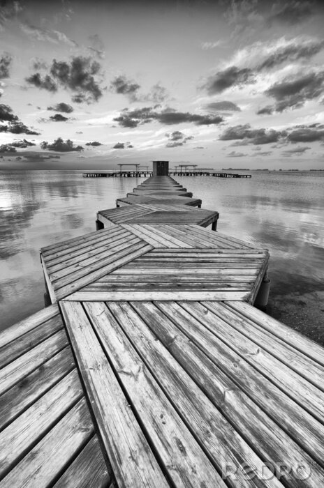 Canvas Originele zwart-wit pier