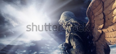 Canvas Oude architectuur met een engel