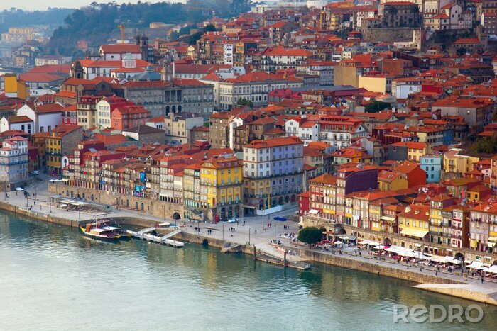 Canvas oude centrum van Porto close-up, Portugal
