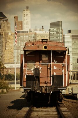 Oude locomotief in New York