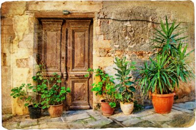 oude Pictorial Griekse deuren