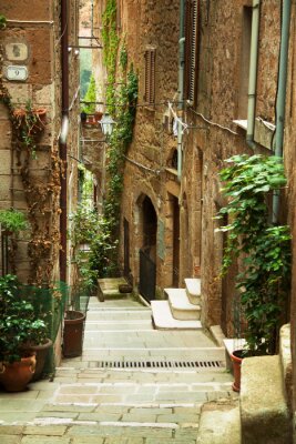 Oude stad steegje in Toscane Italië