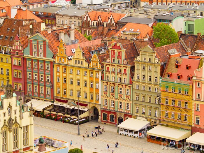 Canvas Oude stadsplein, Warschau, Polen