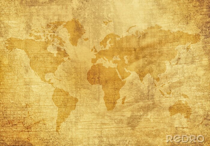 Canvas Oude vintage wereldkaart