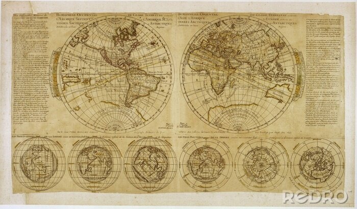 Canvas Oude wereldkaarten