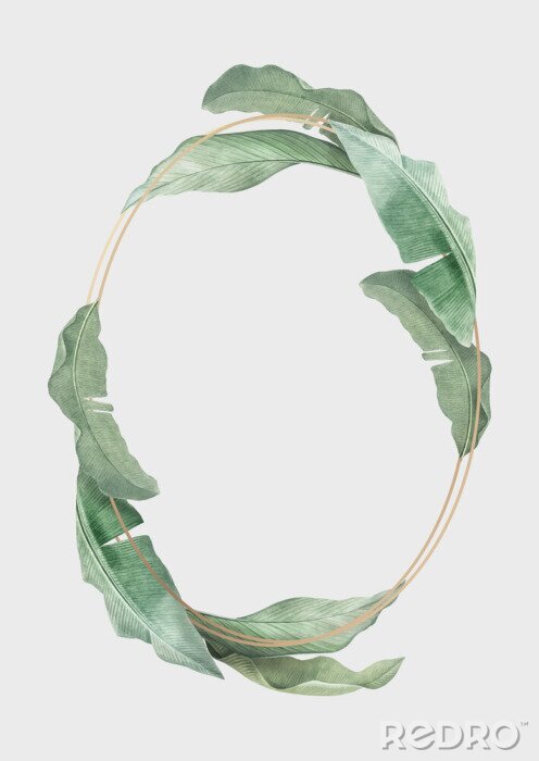 Canvas Ovaal montuur met een botanische twist