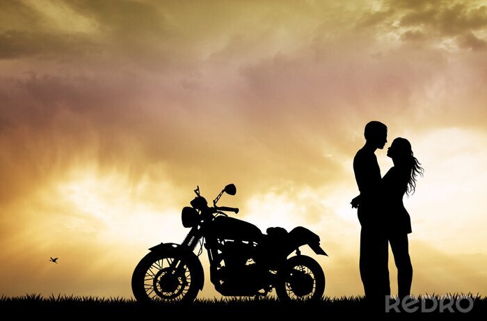 Canvas paar kussen op de motorfiets