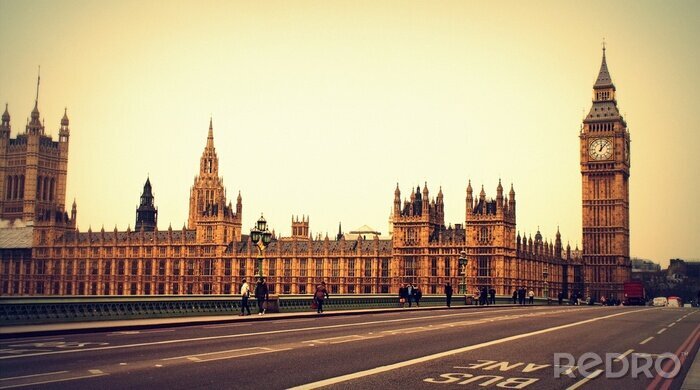 Canvas Palace of Westminster und Big Ben in Londen - UNESCO Weltkulturerbe