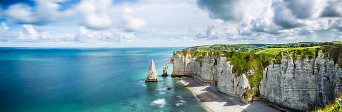 Canvas Panorama in Etretat / Frankrijk albasterkust