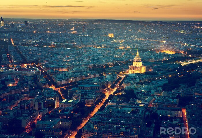 Canvas Panorama of Paris, France