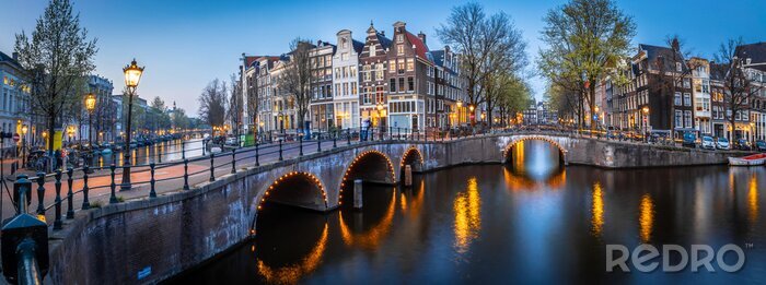 Canvas Panorama van Amsterdam