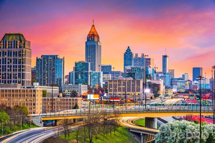 Canvas Panorama van Atlanta, Georgië