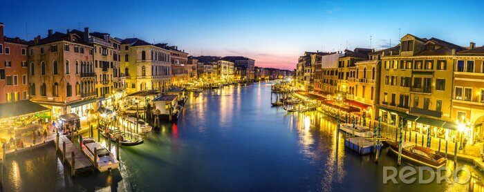 Canvas Panorama van avond Venetië