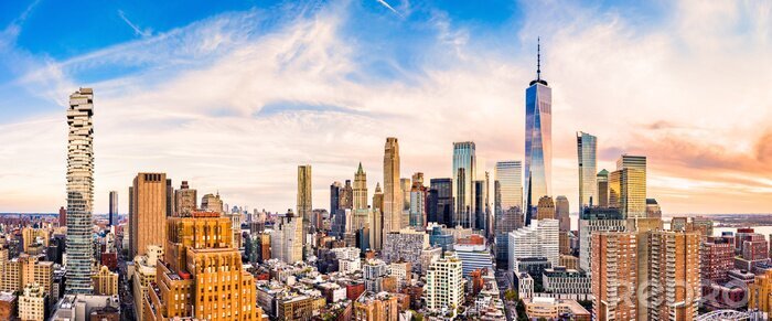 Canvas Panorama van Beneden-Manhattan