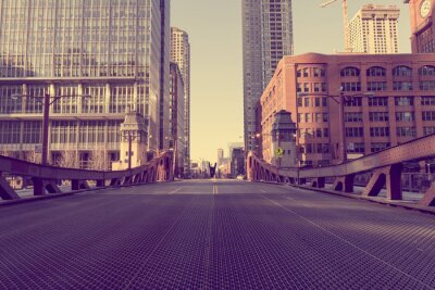Panorama van Chicago in retro tinten