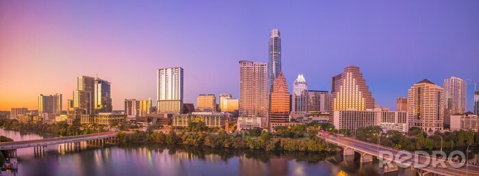 Canvas Panorama van de stad Austin, Texas