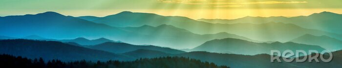 Canvas Panorama van een berg in de zon